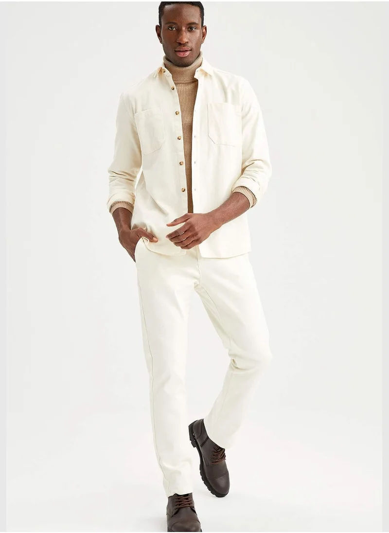 DeFacto Regular Fit Long Sleeve Gabardine Shirt
