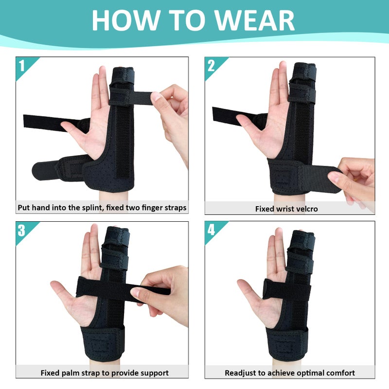 GenetGo Metacarpal Finger Splint Hand Brace - Pinky Ring Finger Immobilizer For Boxer Fractures -Fit for Both Left or Right Hand (Large) - Image 5