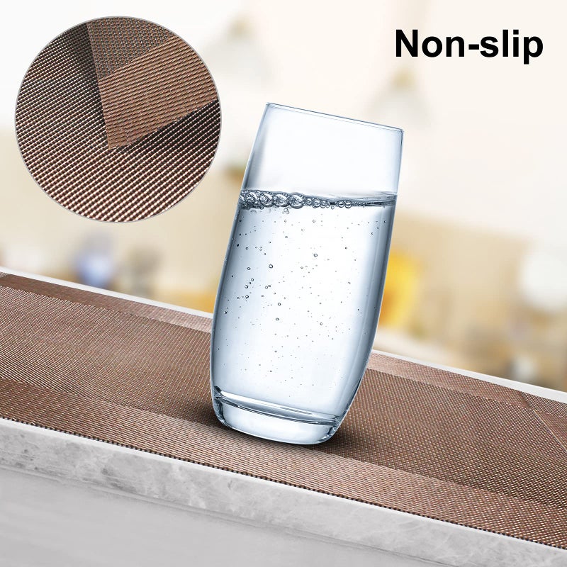 Aofmee Placemats Set of 4, Heat Resistant Place Mats, Washable Durable PVC Table Mats, Woven Vinyl Plastic Placemats for Dining Table, Non-Slip Stain Resistant Kitchen Table Placemats, Easy to Clean - Image 4