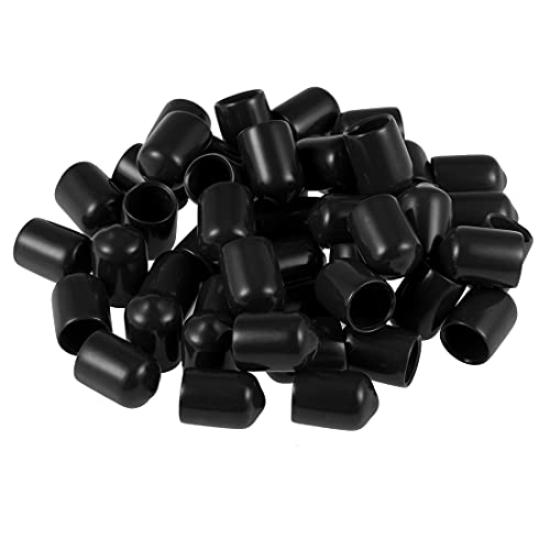 uxcell 50pcs Rubber End Caps 9.5mm(3/8 inch) Vinyl Round Tube Bolt Cap Cover Screw Thread Protectors Black - Image 5