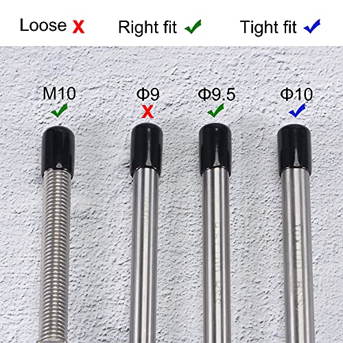 uxcell 50pcs Rubber End Caps 9.5mm(3/8 inch) Vinyl Round Tube Bolt Cap Cover Screw Thread Protectors Black - Image 4