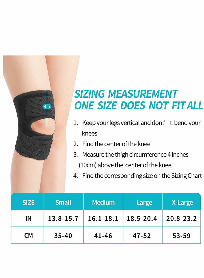 Excefore Knee Brace with Side Stabilizers Relieve Meniscal Tear Knee Pain ACL MCL Arthritis,Joint Pain Relief, Breathable Adjustable Knee Support Suitable for Men and Women with Sports Injuries (Left - L) - Image 2
