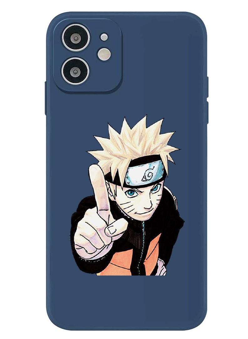 Theodor Protective Slim Fit Case Liquid Silicone Cover with Full Body Protection Anti-Scratch Shockproof Case For iPhone 12 Blue  - Anime Naruto 2 - Image 1