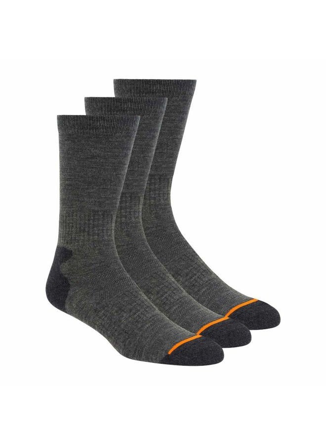 Weatherproof Men's 3 Pack Crew Socks, Charcoal, 10-13 - Image 1