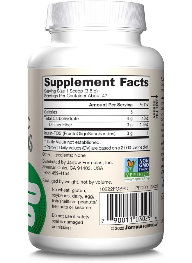 jarrow formulas - Jarrow Formulas, Inulin FOS Soluble Prebiotic Fibers Powder, 6.3 oz - Image 1