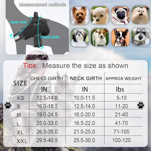 Agirav Tails Dog Harness, No-Pull Pet Harness, Adjustable Soft Padded Dog Vest, Reflective No-Choke Pet Oxford Vest with Heavy Duty Leash Easy Control Handle for Large Dogs (Black, Large) - Image 3
