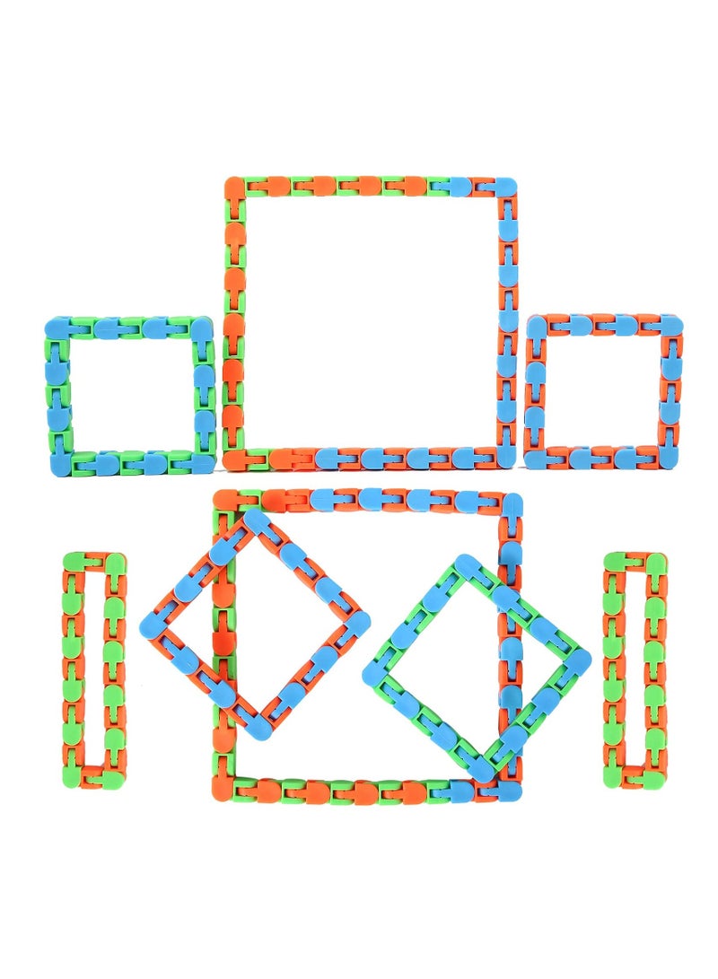 Excefore Wacky Tracks Fidget Toys 6 Pack,Snake Fidget Toys for Kids-Sensory Snap and Click Finger Fidget Packs,Snake Puzzles for Stress Relief, Party Bag Fillers,Party Favors,Assorted Colors - Image 4