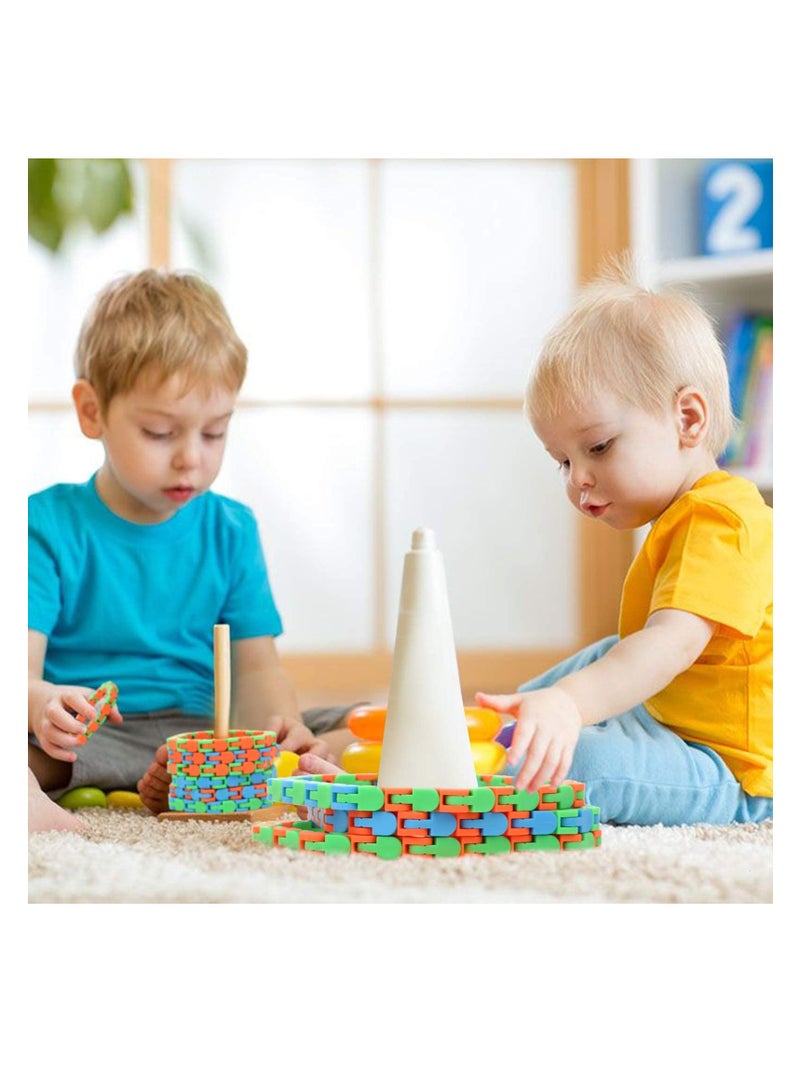 Excefore Wacky Tracks Fidget Toys 6 Pack,Snake Fidget Toys for Kids-Sensory Snap and Click Finger Fidget Packs,Snake Puzzles for Stress Relief, Party Bag Fillers,Party Favors,Assorted Colors - Image 5