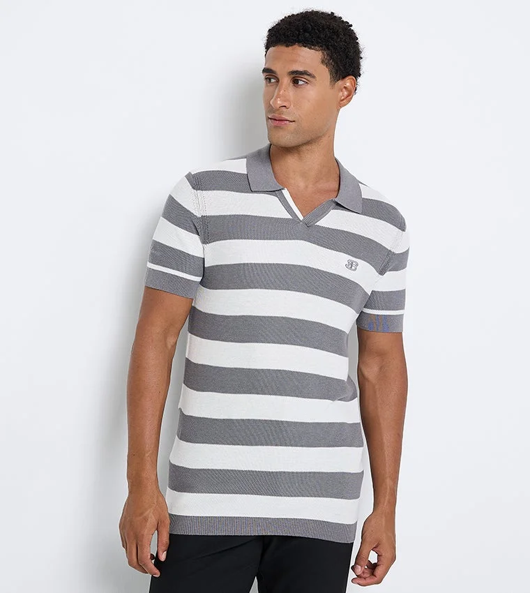 Ben Sherman Men's Short Sleeve Striped Polo Tees