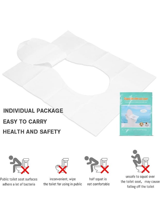 KLOLKUTTA KLOLKUTTA Toilet Seat Covers Disposable, 50-Count Flushable Paper Travel Toilet Seat Covers for Adults and Kids Potty Training, Great Biodegradable Accessories for Public Restrooms, Airplane, Camping  - Image 4