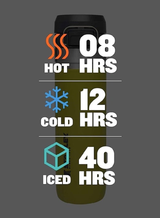 AROAQ 24oz Stainless Steel Water Bottle & Protein Shaker – Double Wall Insulated, BPA-Free, Leakproof Travel Drinkware with Quick Flip Lid for Hot & Cold Beverages , Olive Green - Image 2