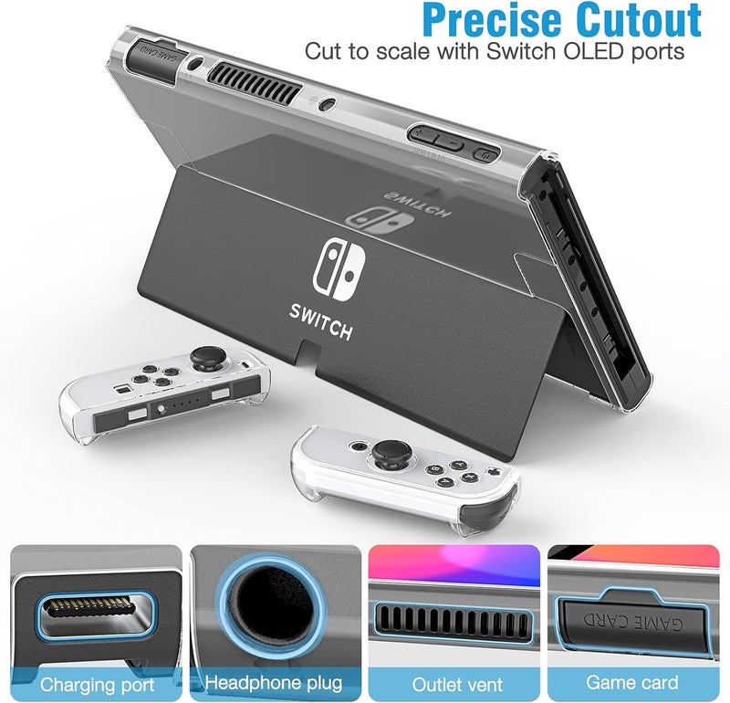 HEYSTOP Nintendo Switch OLED Case Protective Hard Portable Travel Carry Case with Screen Protector Thumb Grips Caps for Nintendo Switch OLED Model Console and Accessories - Image 4