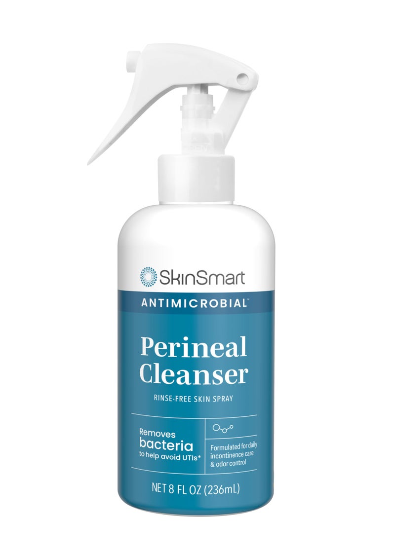 SkinSmart Antimicrobial Perineal Cleanser, Ideal for Incontinence Care and Postpartum, Removes Bacteria, 8 oz Spray - Image 1