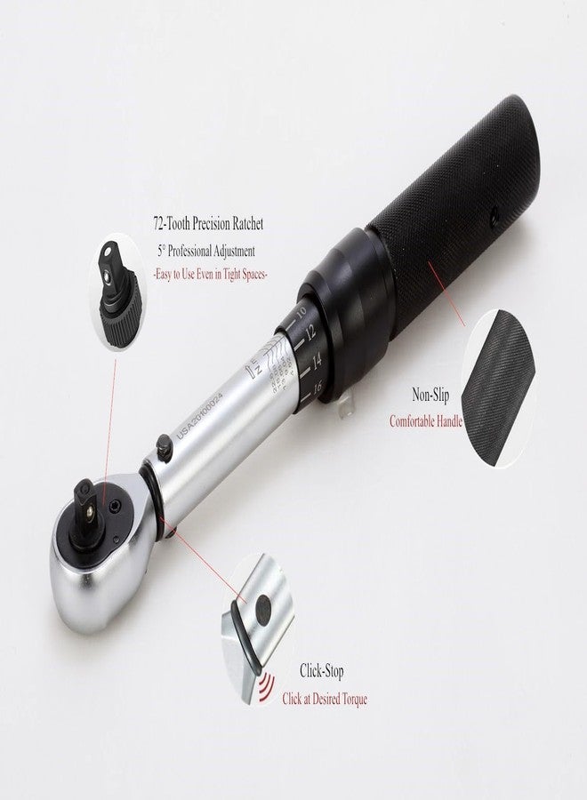 FLZOSPER 1/4-inch Drive Dual-Direction Adjustable Click Torque Wrench, 17.7-221.1 ft.-lb./ 2~25 N/m - Image 3