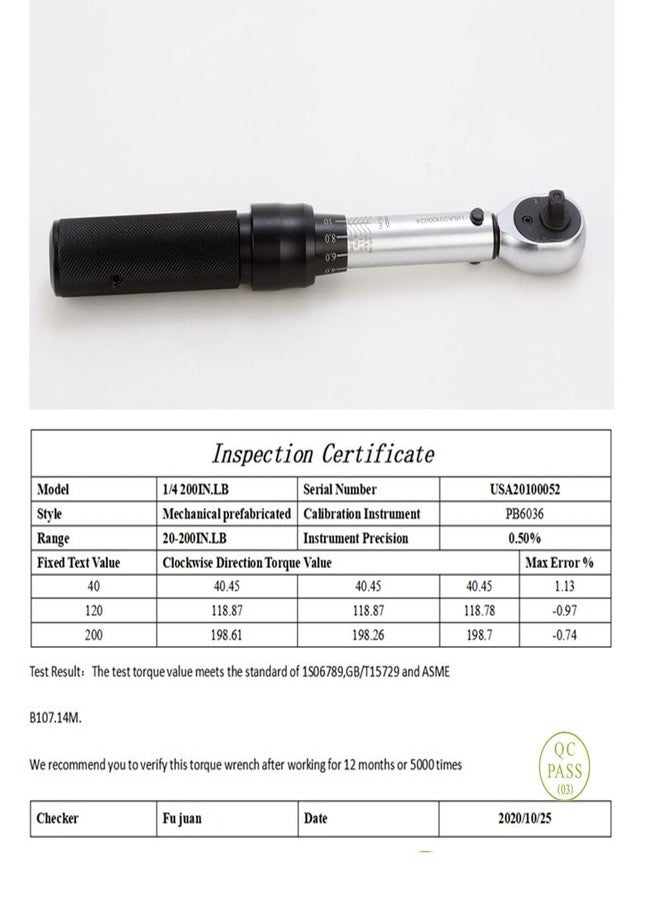FLZOSPER 1/4-inch Drive Dual-Direction Adjustable Click Torque Wrench, 17.7-221.1 ft.-lb./ 2~25 N/m - Image 5