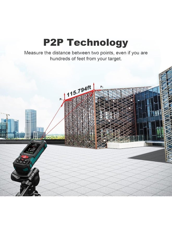 MILESEEY MiLESEEY Laser Measure, 328Ft Laser Distance Meter, Rechargeable Multifunctional Laser Measurement Tool with Pointfinder Camera, P2P Technology, Perfect for Outdoor Long Range Measurement (App Version)  - Image 3
