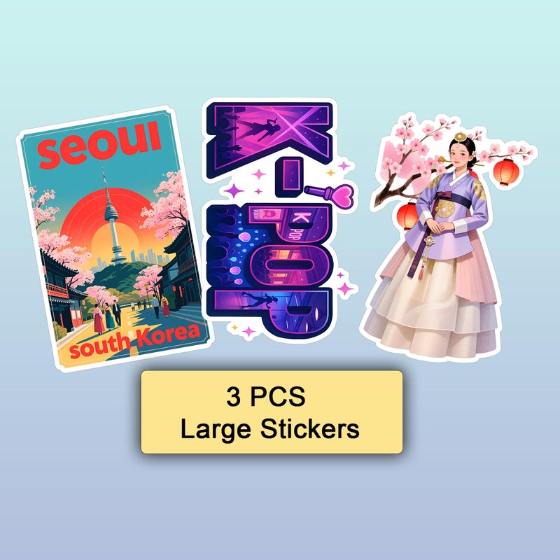 Betanas 100 Pcs South Korea Stickers - Korean Travel Icons  Food & Culture Vinyl Waterproof Decals For Laptop  Scrapbook  Water Bottle  Car  Guitar - Fun Gift For Teens & Adults - Image 2