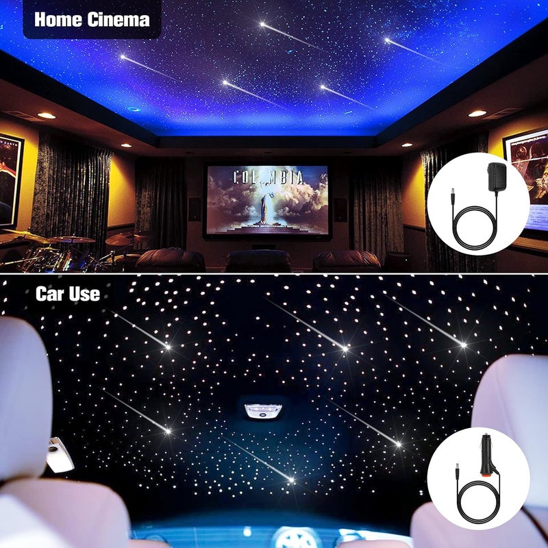 CHINLY Meteor 16W 450pcs 9.8ft (0.03in+0.04in+0.06in) Car Use Bluetooth RGBW LED Fiber Optic APP/Remote Music Mode Headliner Light Kit+ Shooting Star kit +Adapter+Cigarette Lighter for Car/Ceiling - Image 3