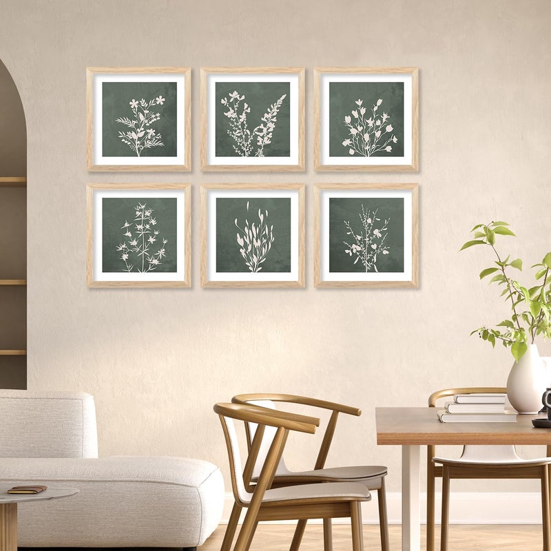 kotart Premium Digital Nature Inspired Art Paintings with Frame for Home Decor Botanical Leaf Painting for Living Room Wall Decoration 10x10 inch Combo 5 - Image 4