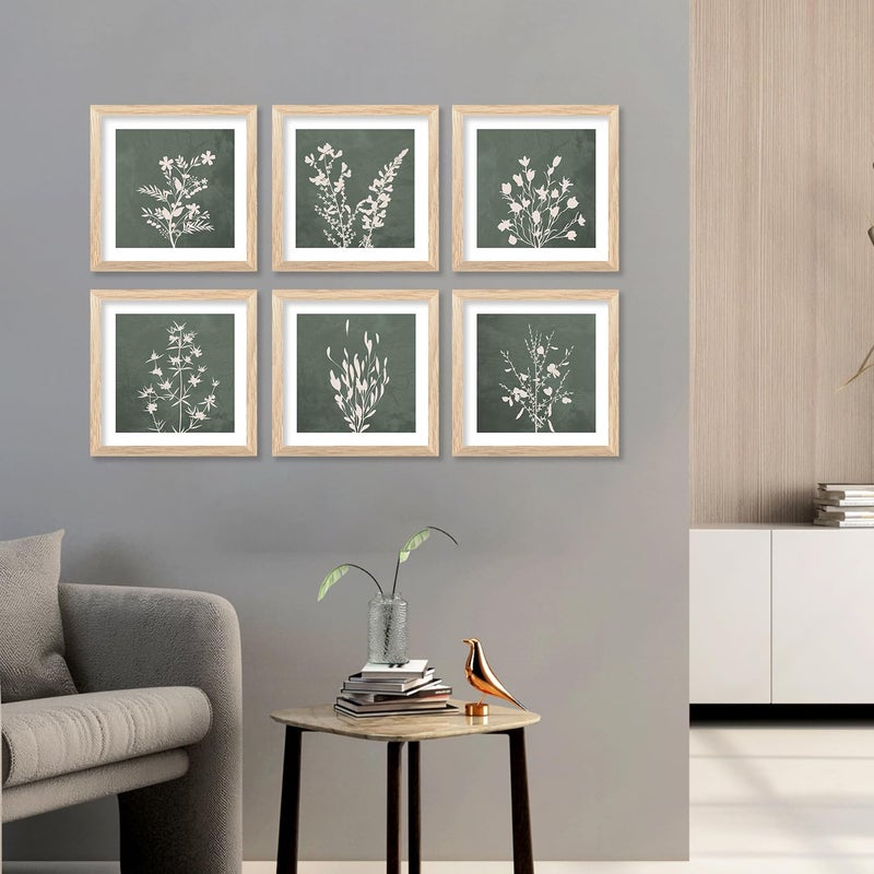 kotart Premium Digital Nature Inspired Art Paintings with Frame for Home Decor Botanical Leaf Painting for Living Room Wall Decoration 10x10 inch Combo 5 - Image 5