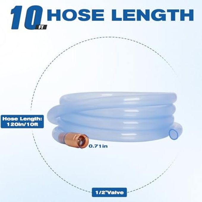 Wadoy Shaker Siphon Hose 1/2",Gas Siphon Pump for Gasoline/Fuel/Water Transfer,Safety Self Priming Hose (10ft) - Image 2