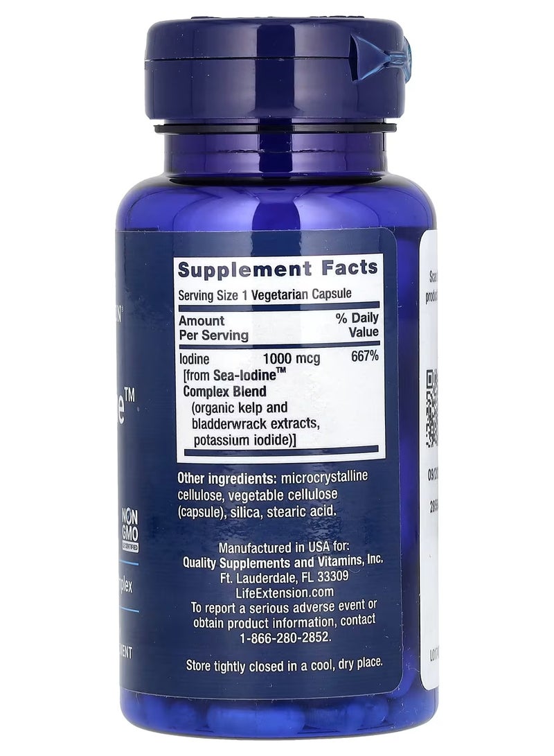 Life Extension Sea-Iodine, 1,000 mcg, 60 Vegetarian Capsules - Image 2