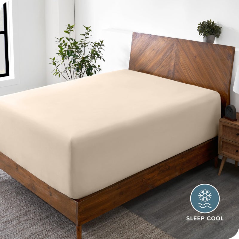 Bare Home Twin Extra Long Fitted Sheet - Extra Deep Pocket Fitted Sheet - Premium 1800 Microfiber - Ultra-Soft Wrinkle Free - Twin XL Deep Pocket Bottom Sheet (Twin XL - 11"" to 24"" Pocket  Sand) - Image 3