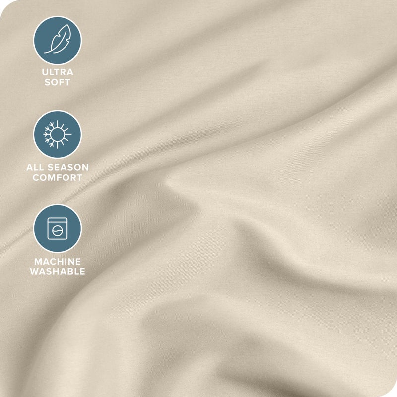 Bare Home Twin Extra Long Fitted Sheet - Extra Deep Pocket Fitted Sheet - Premium 1800 Microfiber - Ultra-Soft Wrinkle Free - Twin XL Deep Pocket Bottom Sheet (Twin XL - 11"" to 24"" Pocket  Sand) - Image 2