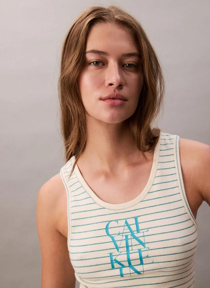 Calvin Klein Jeans Logo Stripe Tank Top