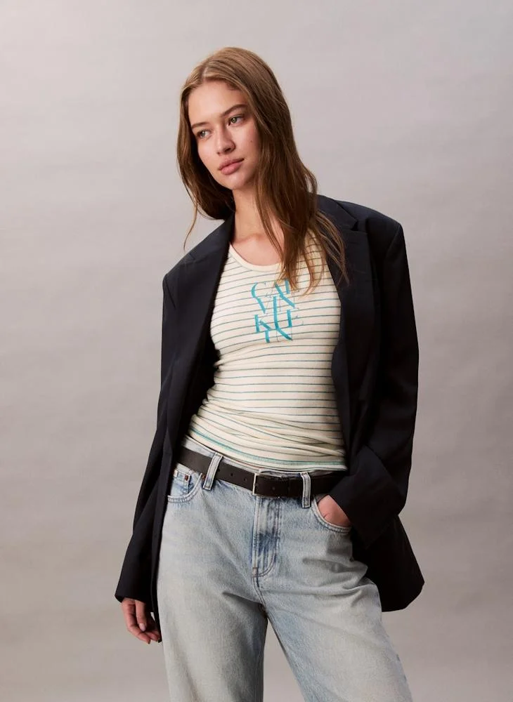 Calvin Klein Jeans Logo Stripe Tank Top