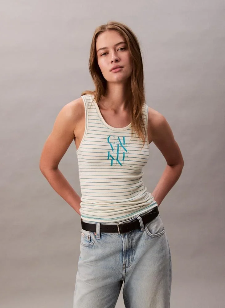 Logo Stripe Tank Top