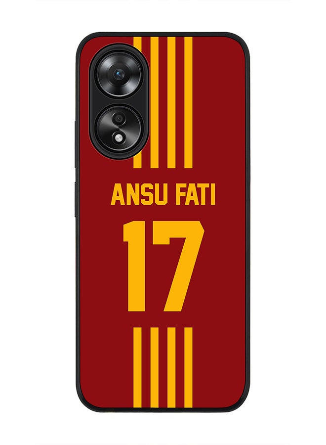 Stylizedd Rugged Black edge case for Oppo A58 4G, Slim fit Soft Case Flexible Thin Cover- Football Team-Spain , Player Name-Ansu Fati - Image 1