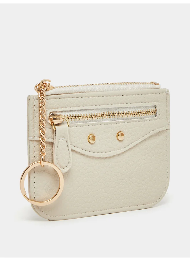 Styli Styli Textured Wallet with Zip Closure