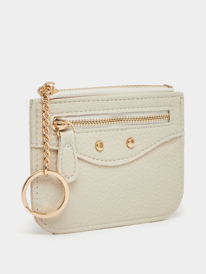 Styli Textured Wallet with Zip Closure - Image 1