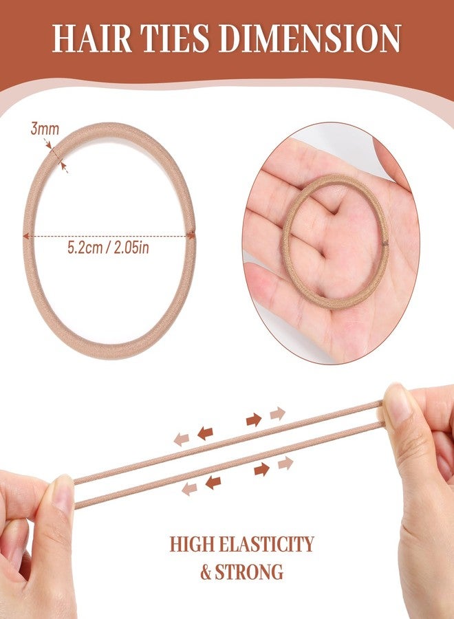 انزيوس مجموعة أنيزوس من 200 قطعة من ربطات الشعر للنساء والفتيات، ربطات شعر مطاطية، أربطة شعر، حاملات ذيل حصان، أربطة شعر مطاطية للشعر الكثيف والمستقيم والمجعد (لون محايد) - Image 2