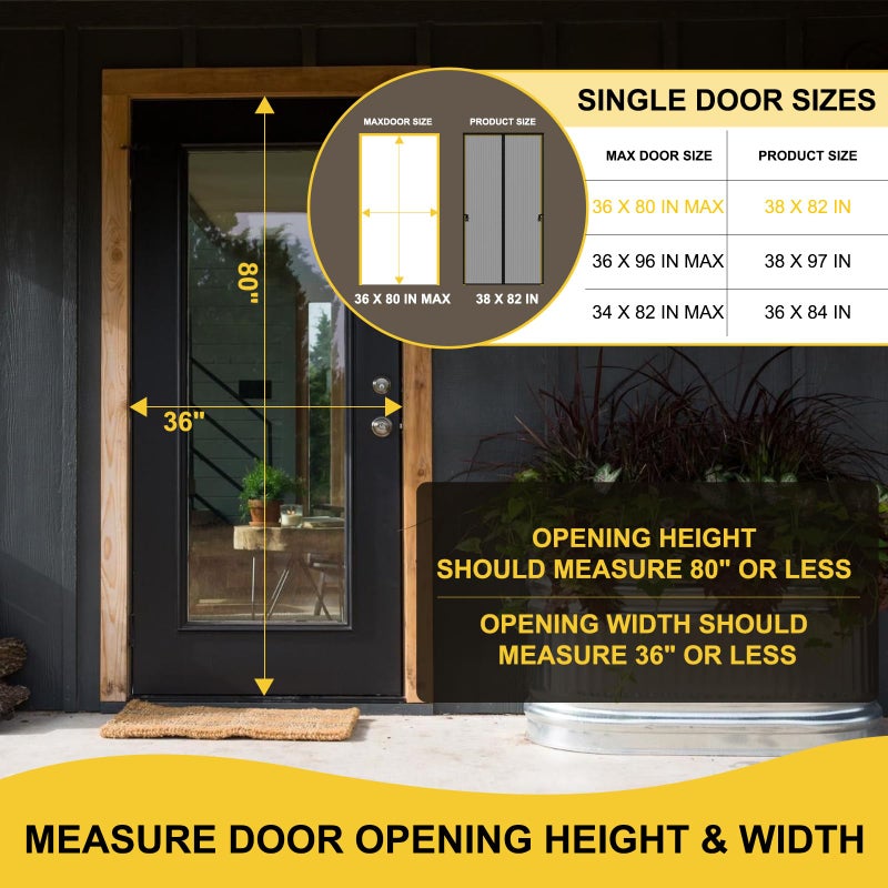 Iduontis Magnetic Screen Door- Fit for Door Size:36x80 Inch, Screen Itself Size:38"x82", Hands Free Mesh Partition,Heavy Duty Screen Door Mesh Curtain Keeps Bugs Out, Frame Hook & Loop, Pet and Kid Friendly - Image 2