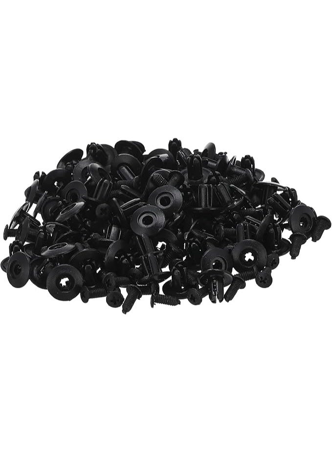 100 قطعة من مسامير برشام النايلون البلاستيكية السوداء للسيارات - مشابك تثبيت لوحة تقليم الباب للتثبيت الداخلي والخارجي للسيارات، أدوات استبدال متينة للسيارات والشاحنات وسيارات الدفع الرباعي - Image 4