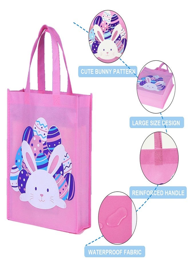 HEYTUYA 6 Pack Easter Gift Bags, Large Easter Bags with Handles, Easter Egg Bunny Treat Bags for Kids, Trick Bags Easter Kids Party Favor Supplies, Non-Woven Tote Bag Easter Basket Bags - Image 4