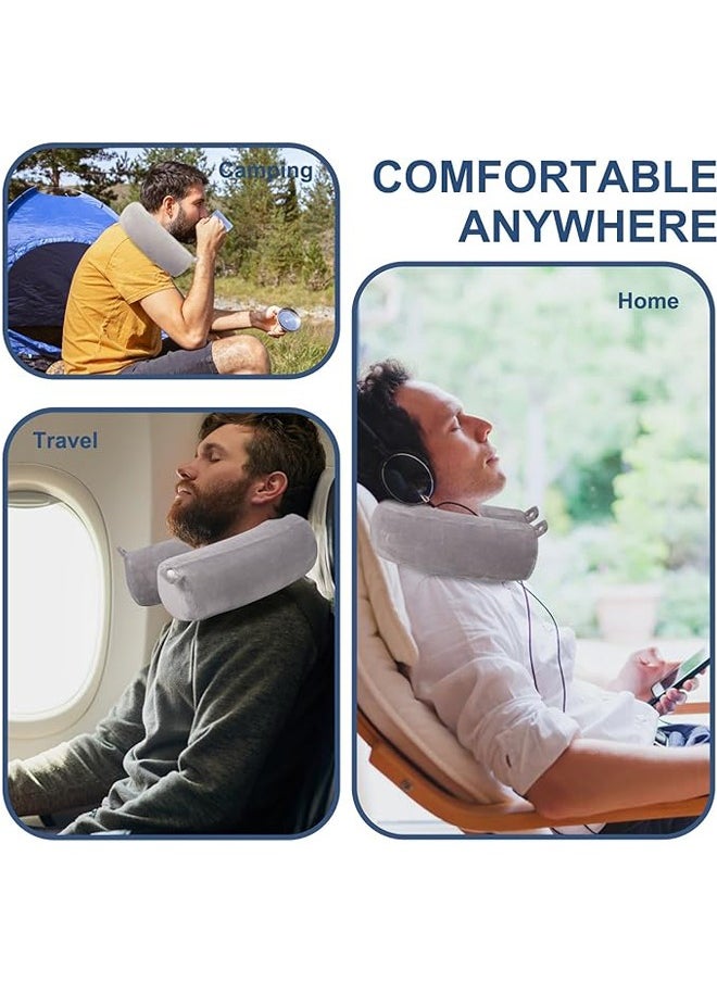 Arabest Twist Memory Foam Travel Pillow Neck,Chin,Shoulder,Lumbar and Leg Support for Adult Airplane Traveling,Bus,Train and Office(Grey)  - Image 3