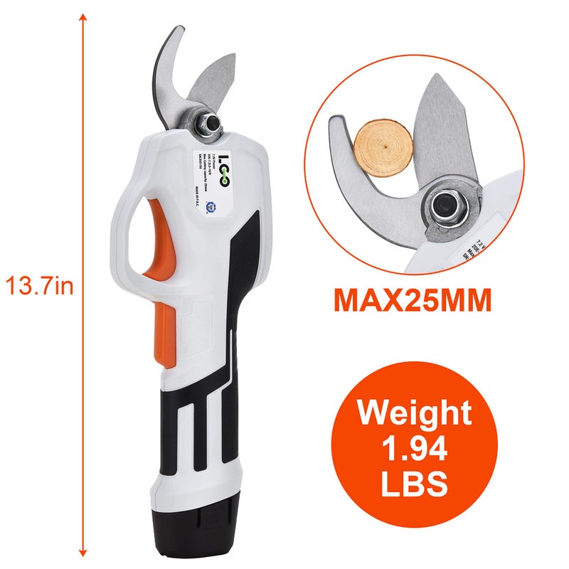 LIGO® 7.2V Cordless Pruning Shears for Garden Care Rechargeable Pruner, Tree Branch Secateur With Safety Protection, MAX 13mm Cutting Diameter (Pruner) - Image 2