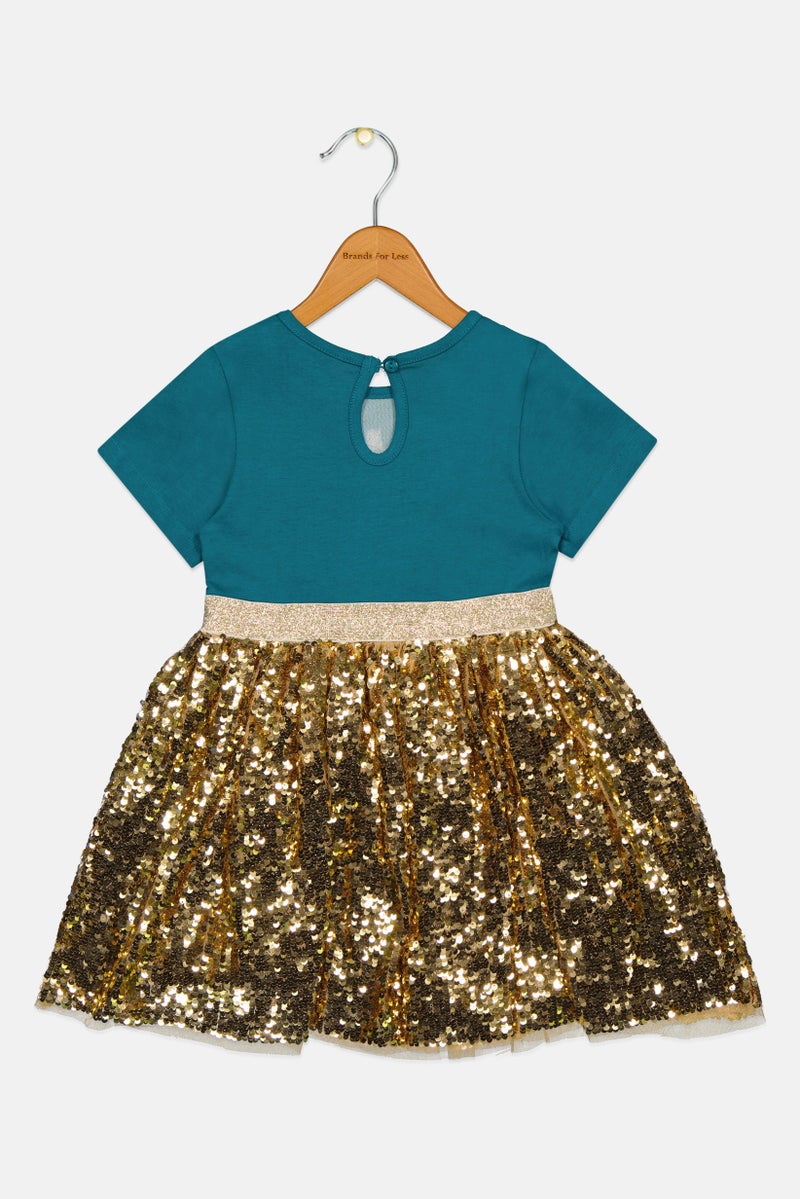 MISS Toddlers Girl Textured Dress, Multicolor - Image 3