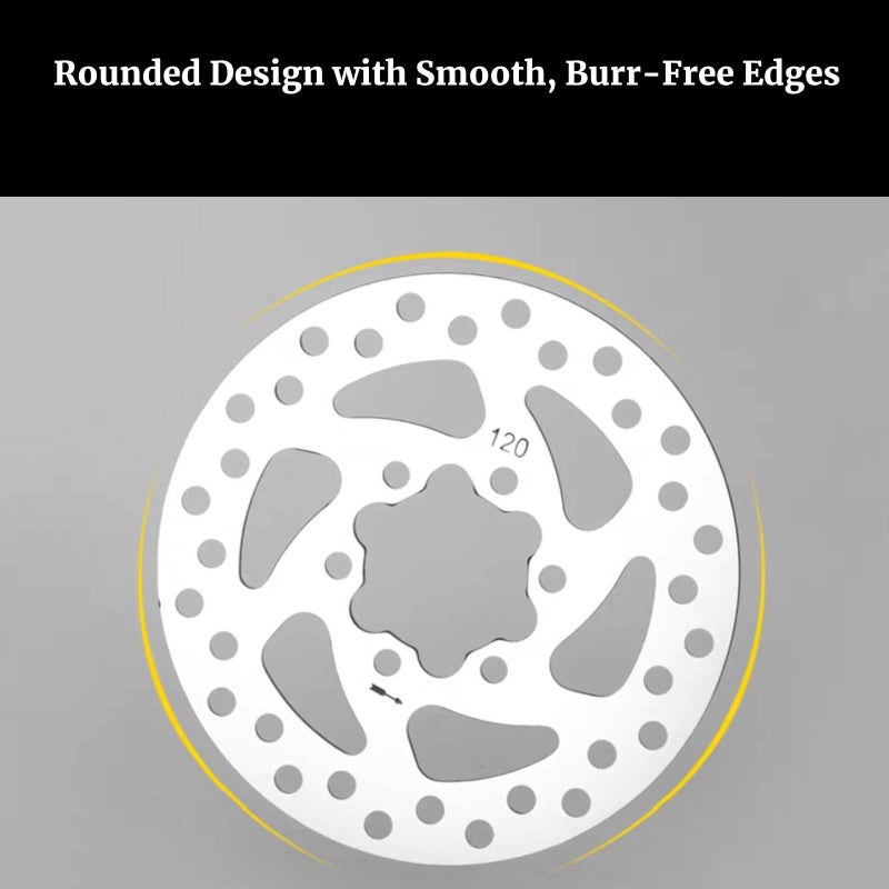 Niiyen Disc Brake Rotor, 120mm Bike Disc Brake Rotors with 6 Bolts Cycling Accessory Fit for Road Bike, Mountain Bike, MTB, BMX(120mm) - Image 3