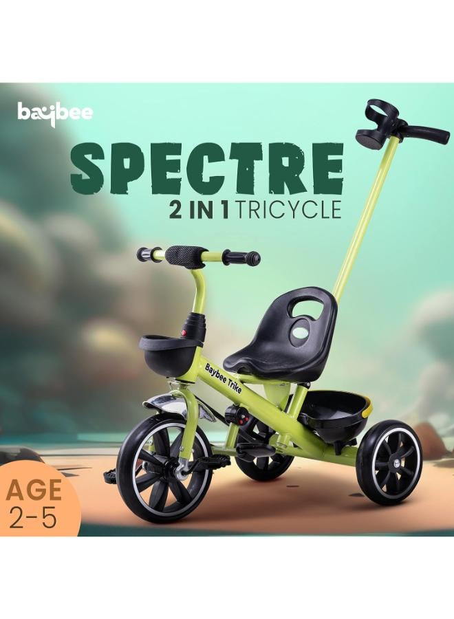Baybee Smart Plug & Play Baby Tricycle with Parental Push Handle - Hero Green - Image 3