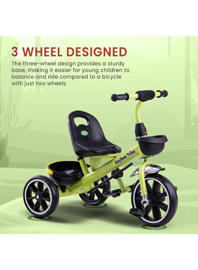 Baybee Smart Plug & Play Baby Tricycle with Parental Push Handle - Hero Green - Image 4