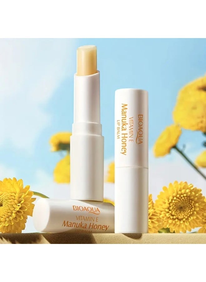BIOAOUA Vitamin E Honey Lip Balm | Hydrating Lip Care with Plant Squalane | Long-Lasting Moisture | Non-Greasy | For Sensitive Lips - Image 1