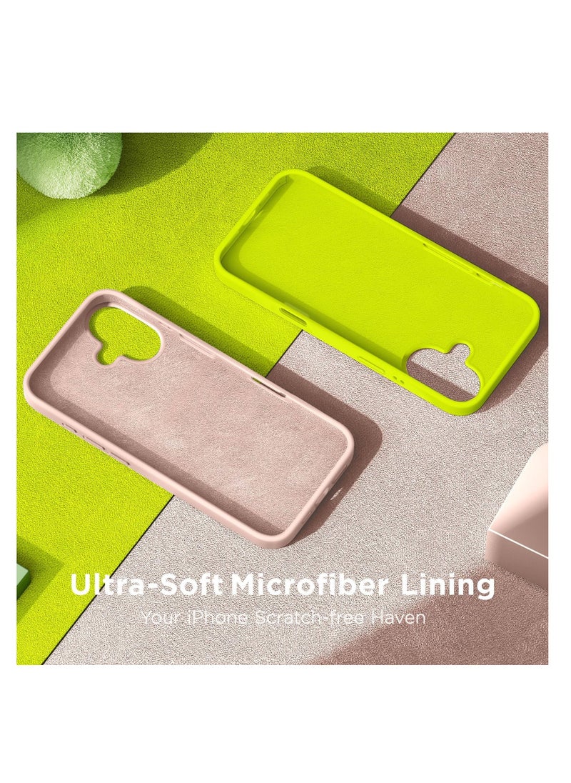 Compatible with iPhone 16 Plus Case, [Silky and Soft Touch Series] Premium Soft Liquid Silicone Rubber Full-Body Protective Bumper Case for iPhone 16 Plus (Sand Powder)