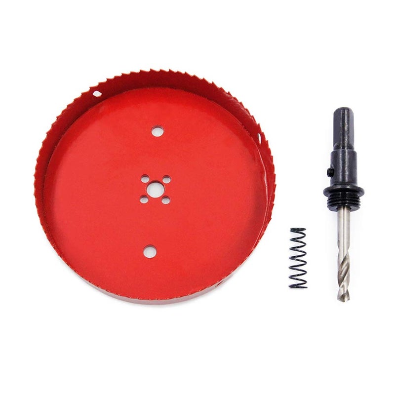Laiwei Hole Saw Drill Bit HSS Hole Cutter with Arbor for Wood,PVC Board and Plasterboard(7-1/2"(190mm Hole Saw)) - Image 2