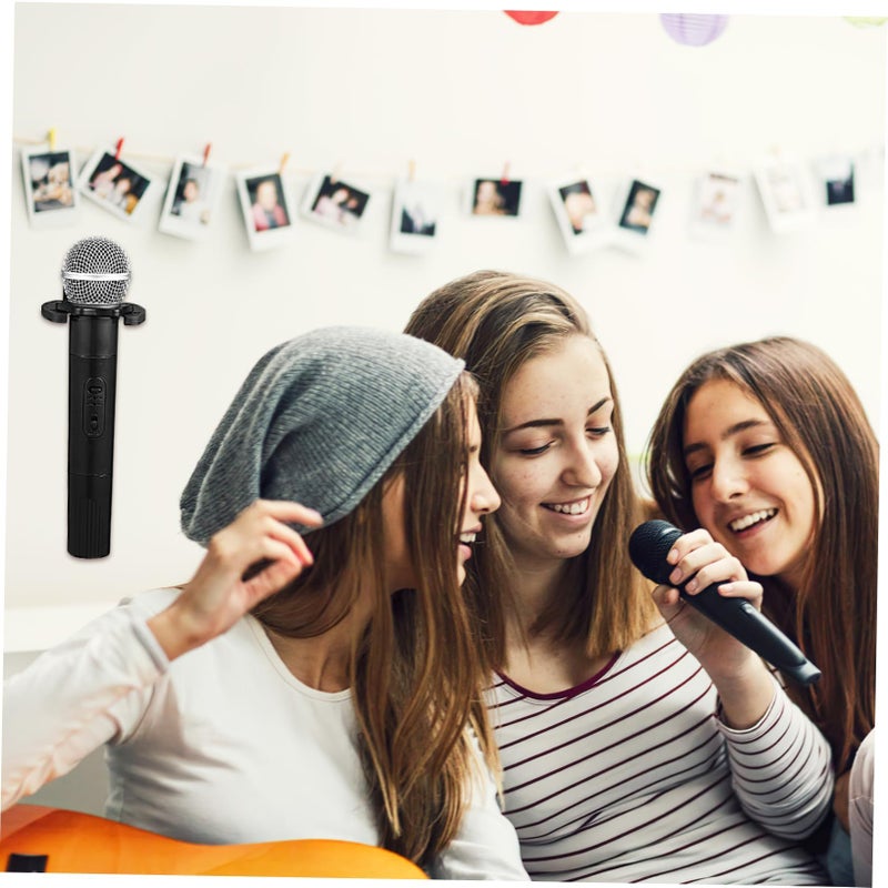Black Microphone Holder 4 Sets Wall Mount Ring Rolling Protective Cover Easy Install - Image 5