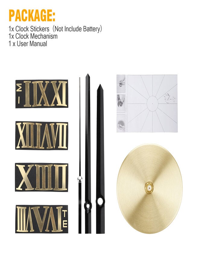 Loquat 3D DIY Roman Numbers Mirror Surface Clock Acrylic Wall Clock Modern Large Wall Decorative For Living Room Home Decor Black - Image 4