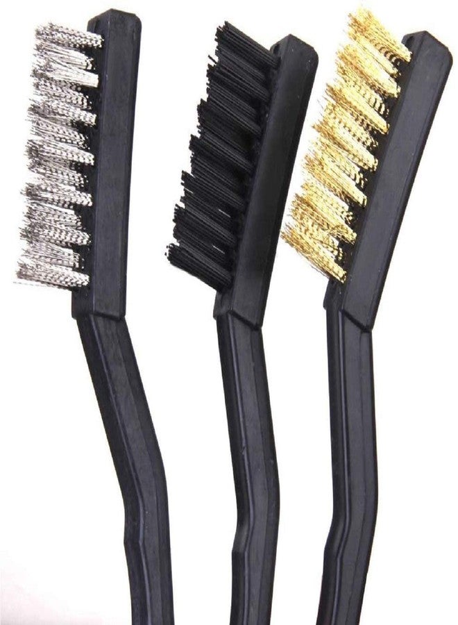 UNEQUETREND Set of 3 Pc Mini Wire Brush Cleaning Tool Kit Brass, Nylon, Stainless Steel Bristles (Multicolor) (pack of 3) - Image 5